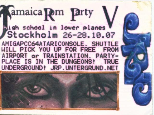 Flyer for Jamaica ROM-party V