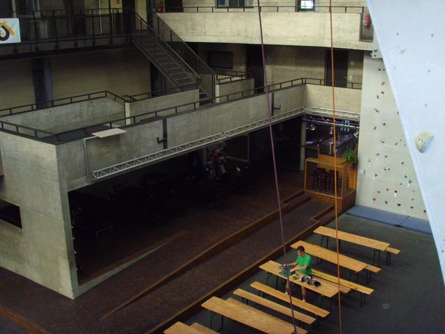 »Inside the hall - view from the "bridge" on the chillout area«